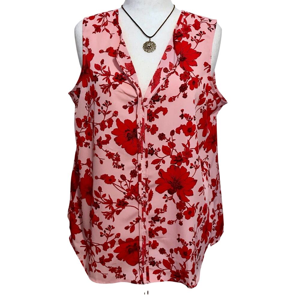 Bobeau NWT Sleeveless Floral Blouse Women 1X